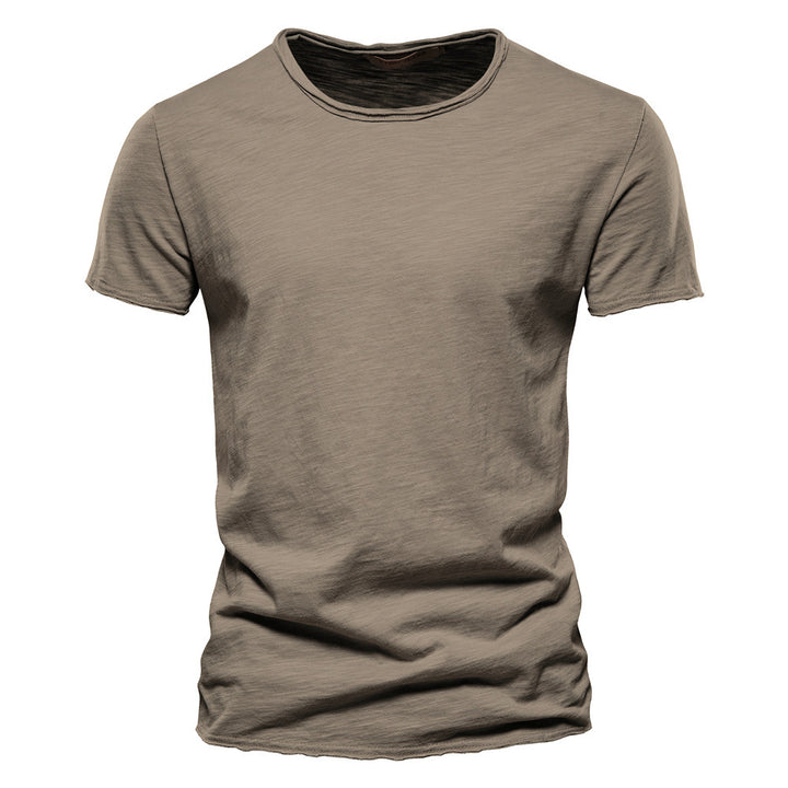 Men's light cotton jersey short-sleeve shirt with V-neck and slim fit Mune Fashion