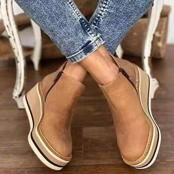 Women's ankle boots with hidden platform and elastic entrance strips Mune Fashion