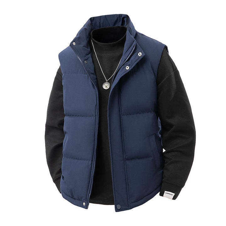 Men's Sleeveless Thermal Padded Vest with Windproof Outer Shell and Hollow Fiber Filling Mune Fashion