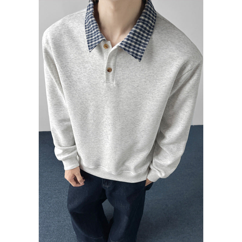 Men's Sporty Sweatshirt with Stylish Collar Mune Fashion