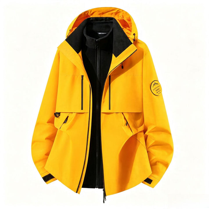 Men's three-layer softshell outdoor jacket with removable fleece lining and hood Mune Fashion
