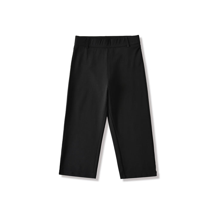 Women's high-waisted capri stretch pants with a slim silhouette and leg slit Mune Fashion