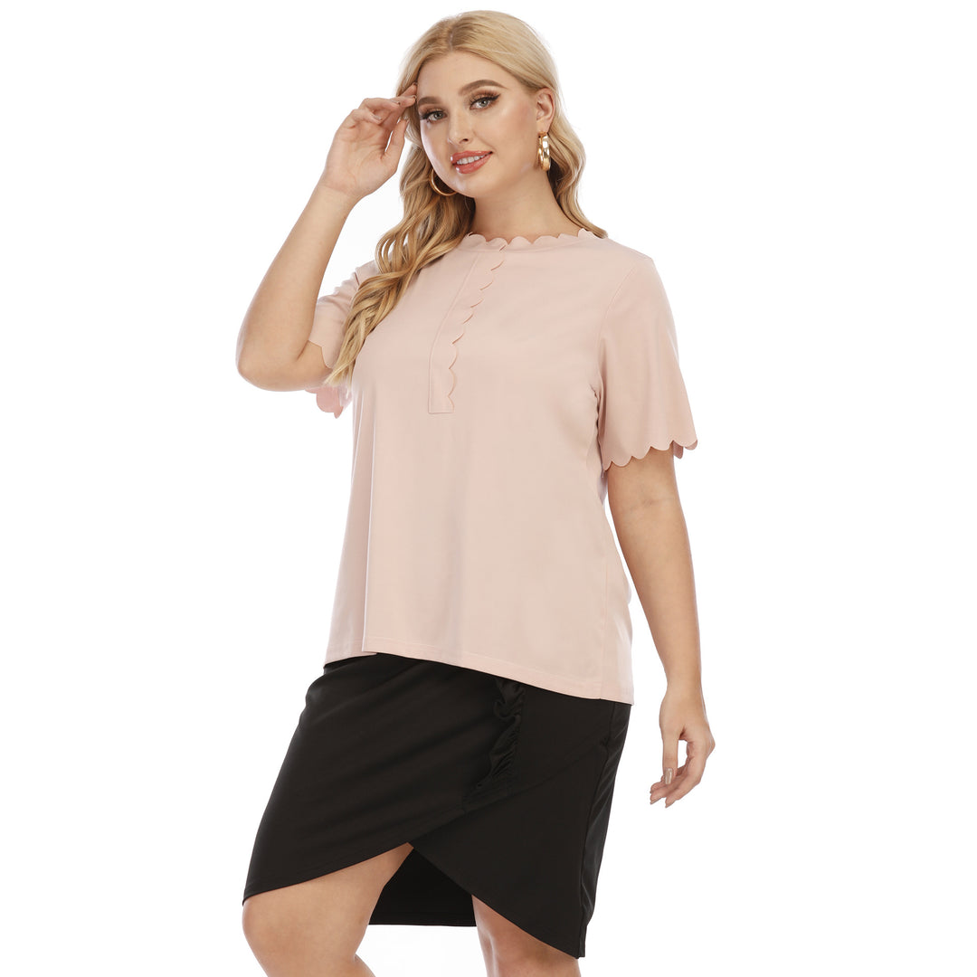 Women's elegant top with wavy neckline Mune Fashion