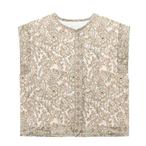 Women's Quilted Vest with Floral Design and Practical Pockets Mune Fashion