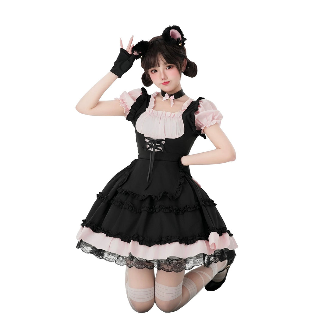 Women's playful cat costume dress with ruffle details and accessories Mune Fashion