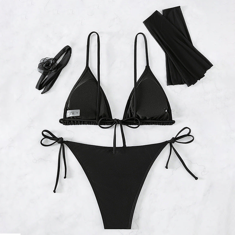 Ladies seductive triangle bikini with transparent sleeve details Mune Fashion