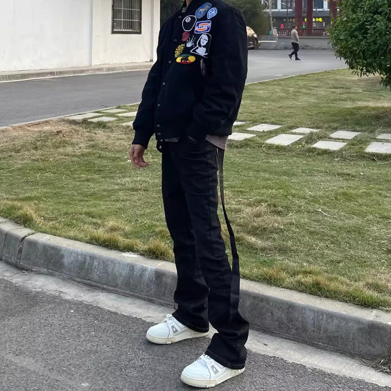 Men's Fashionable Bomber Jacket with Creative Applications Mune Fashion