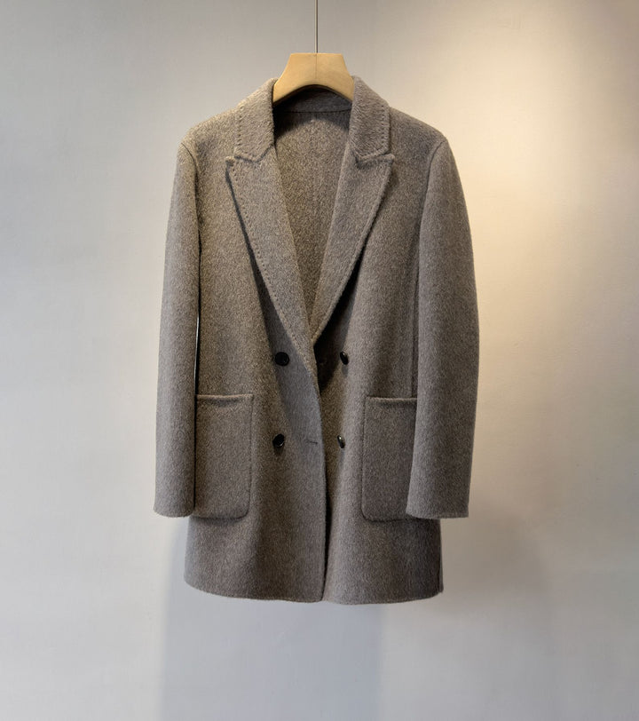 Women's Cozy Double-Breasted Textured Blazer Mune Fashion