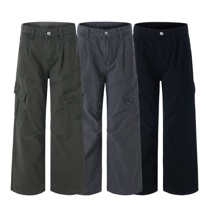 Women Wide Cut Utility Cargo Pants in Palazzo Style with High Waist and Flap Pockets Mune Fashion