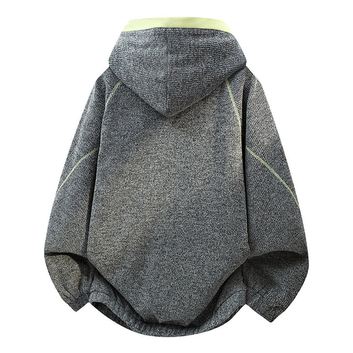 Women's Oversize Structure Hoodie Jacket with Contrast Lining, Full Zip & Side Pockets Mune Fashion