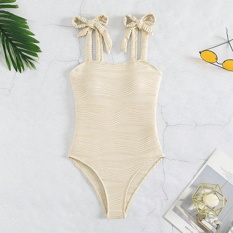 Women One-piece Swimsuit with Elegant Ruffle Detail Mune Fashion