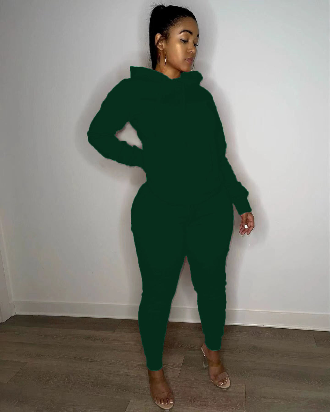 Women's tailored hoodie and jogger set with kangaroo pocket, high comfort waistband, and ribbed ankle cuffs Mune Fashion