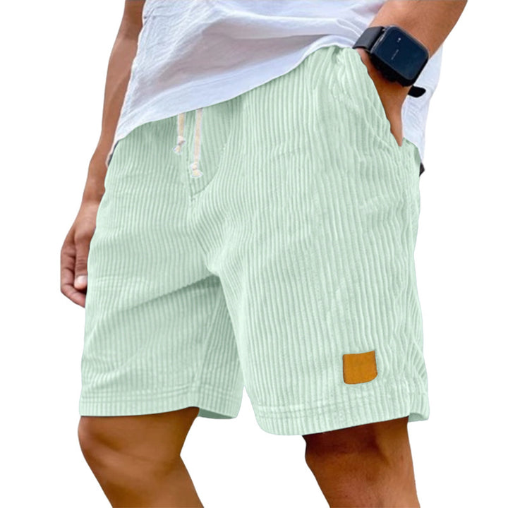 Men's fine corduroy shorts with elastic drawstring waistband, drawstring and deep side pockets Mune Fashion
