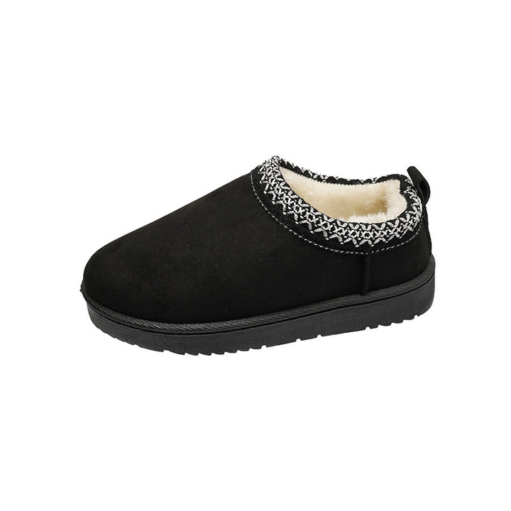 Ladies Lined Slip-On Bootie-Style Slippers with Faux Fur Lining and Decorative Trim Mune Fashion