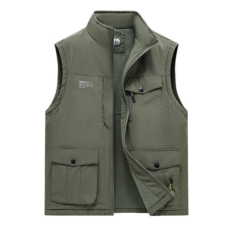 Herren Gefütterte Utility-Weste mit Teddyfutter und Multifachtaschen Mune Fashion