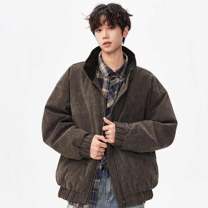 Men's loose functional jacket with stand-up collar and zipper Drune