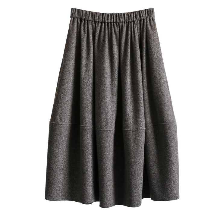 Women Elegant, swinging midi skirt made of wool blend Mune Fashion