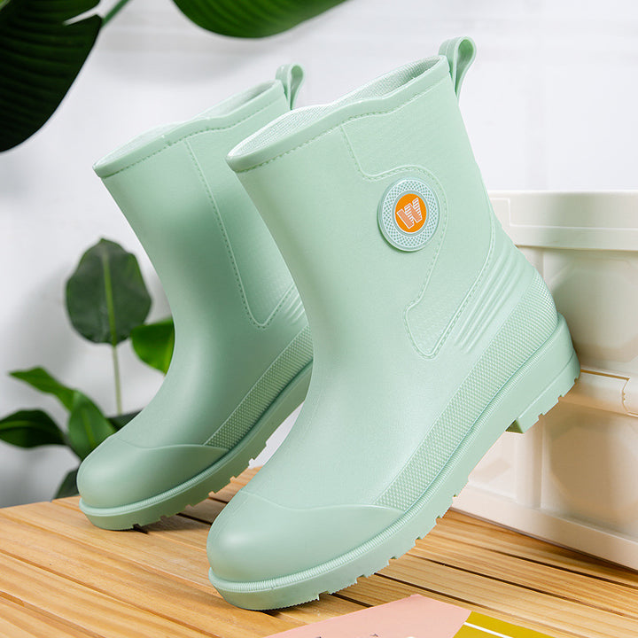 Men's Robust Short Rain Ankle Boots made of Solid Rubber with Reinforced Toe Cap Fashion