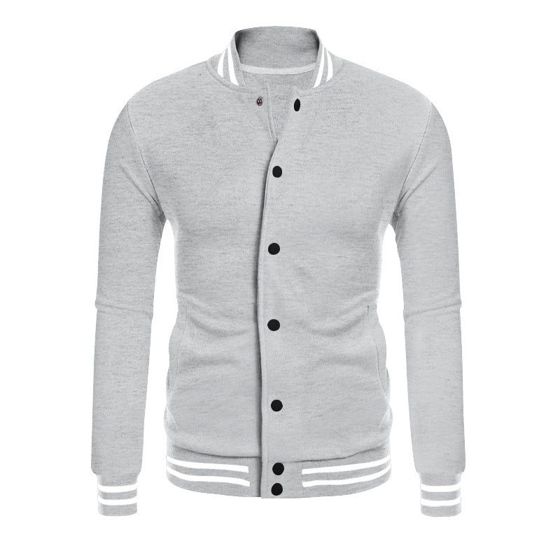 Men's College Bomber Jacket in Varsity Style with Snap Button Placket and Ribbed Cuffs Mune Fashion
