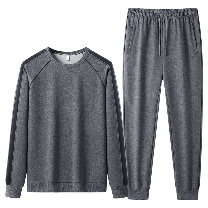 Men's leisure training suit set made of soft jersey with raglan sleeves & elastic drawstring Mune Fashion