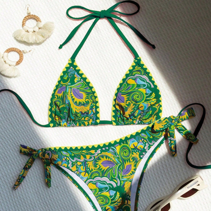 Women's triangle bikini with colorful print and adjustable straps Mune Fashion