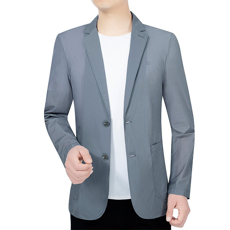 Men's lightweight unstructured city blazer made of breathable functional fabric with patch pockets Mune Fashion