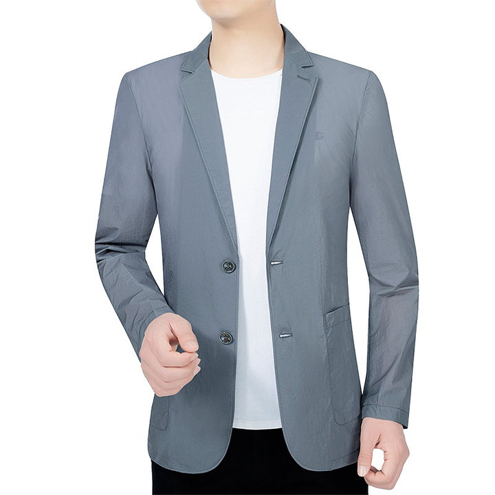 Men's lightweight unstructured city blazer made of breathable functional fabric with patch pockets Mune Fashion