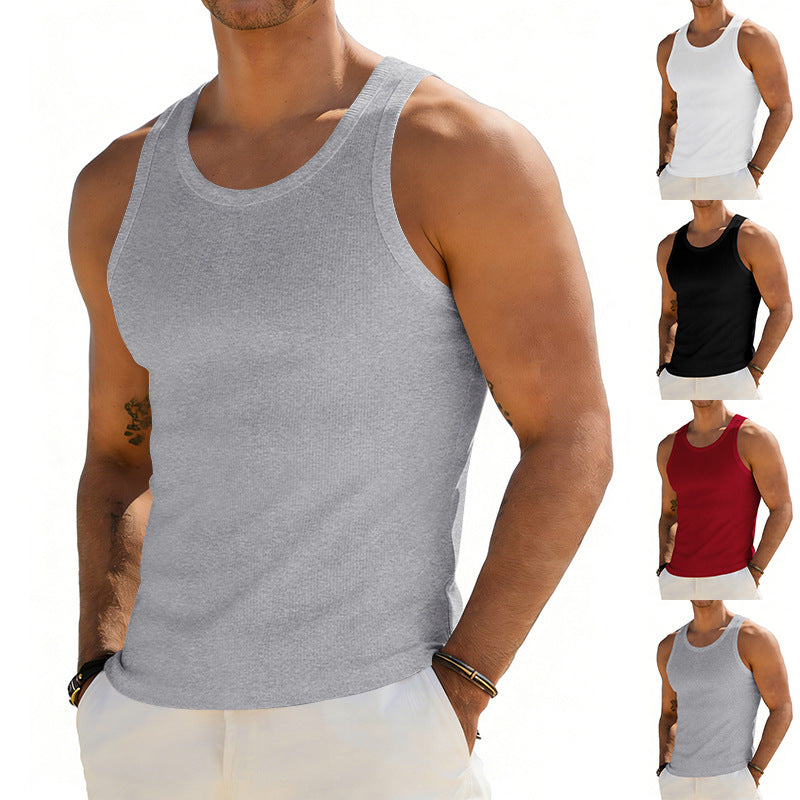 Men's ribbed casual tank top with wide straps and a fitted cut Mune Fashion