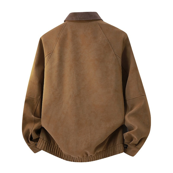Men's short jacket in vintage worker style made of velor look with flap pockets and elastic hem Mune Fashion