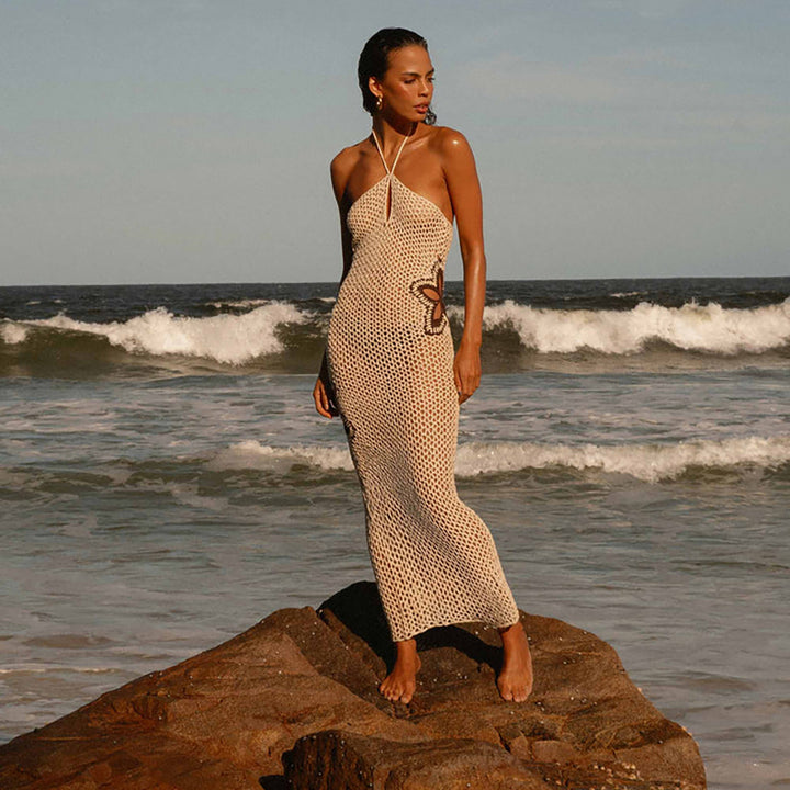Women crocheted maxi net dress Mune Fashion