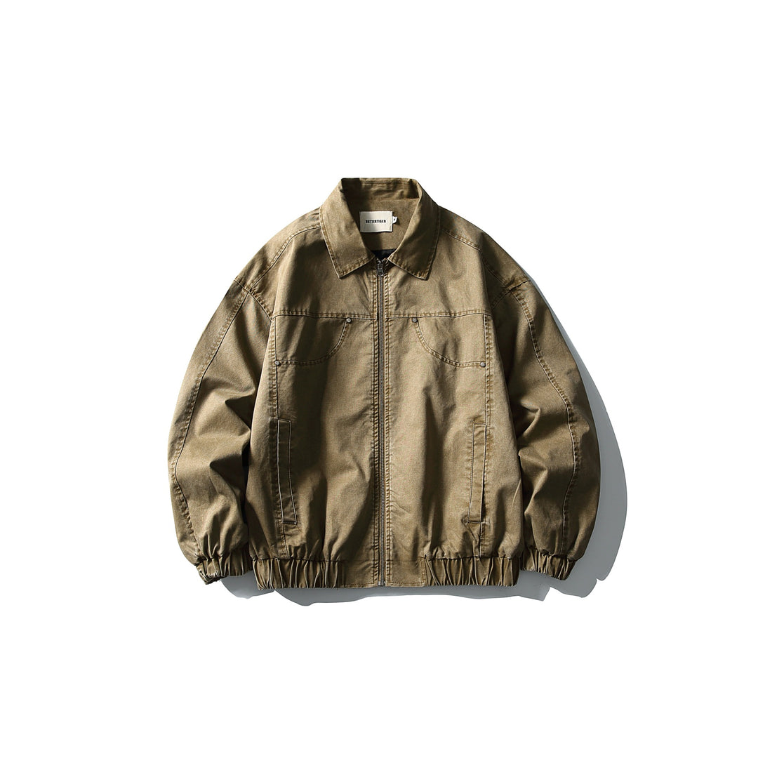Men's short jacket in utility canvas style with full zip and elastic hem Mune Fashion