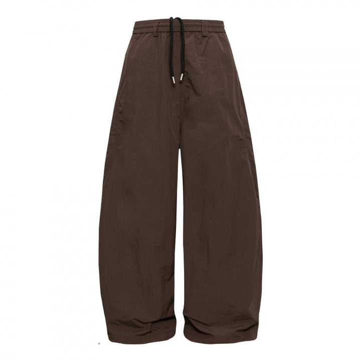 Women Wide-Cut Harem Pants with Elastic Waistband, Drawstring and Balloon Legs Mune Fashion