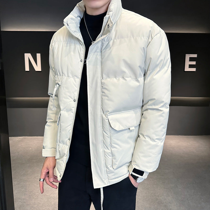 Men's thermo quilted jacket with high stand-up collar and flap pockets Mune Fashion
