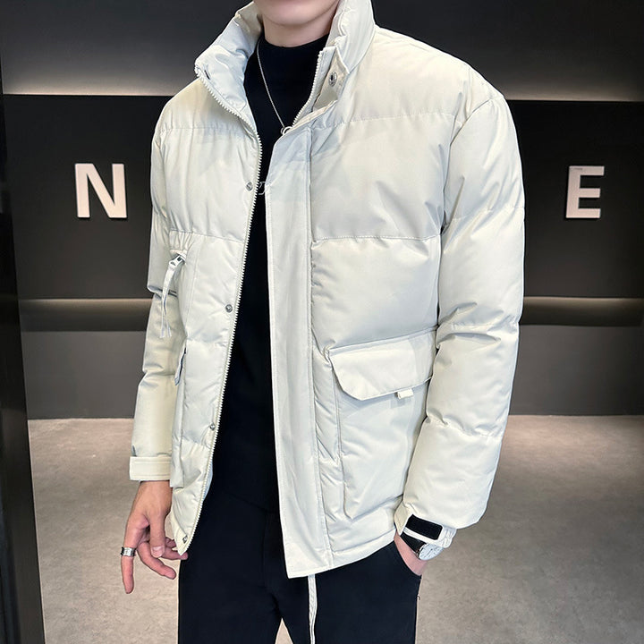 Men's thermo quilted jacket with high stand-up collar and flap pockets Mune Fashion
