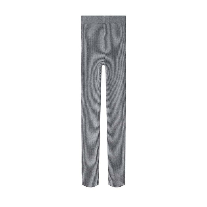 Women's Ribbed Thermal Leggings with High Waist and Knitted Cuffs Mune Fashion