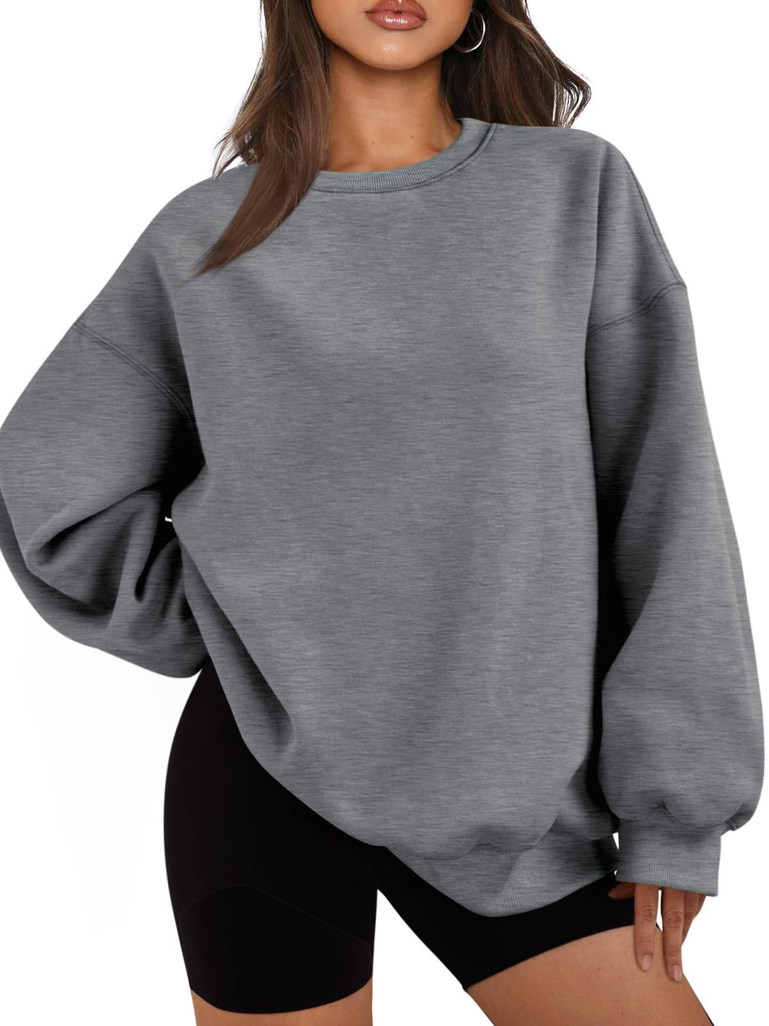 Women's Boxy Crewneck Sweatshirt with extra wide fit, raglan sleeves, and soft fleece lining Mune Fashion