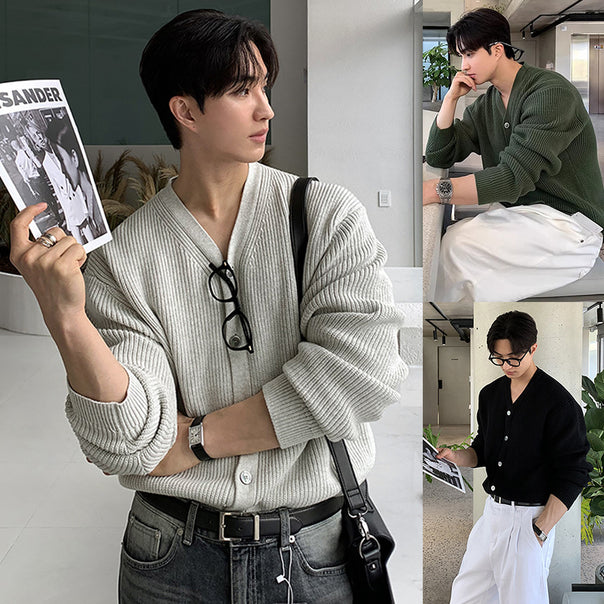 Men's Casual Chunky Knit Cardigan Mune Fashion