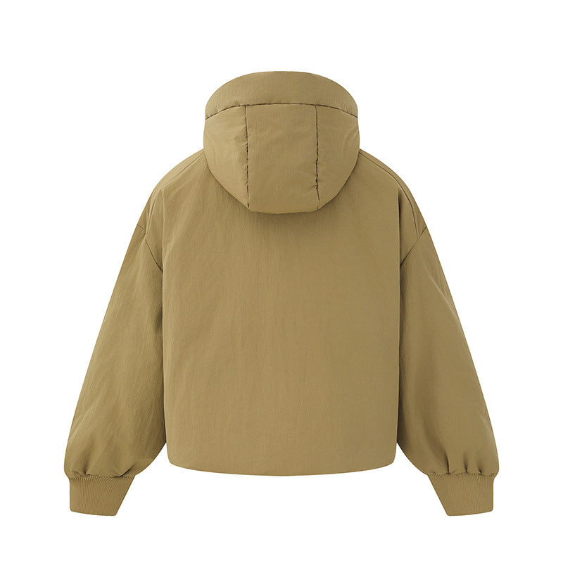 Women's short padded quilted jacket with high stand-up collar and balloon sleeves Mune Fashion