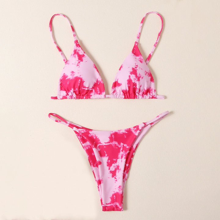 Women's Triangle Bikini with adjustable straps and stylish tie-dye pattern Mune Fashion