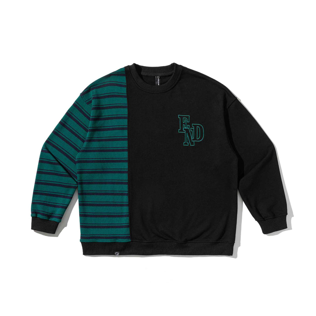 Men's oversized sweatshirt in two-tone block design with stripes Mune Fashion