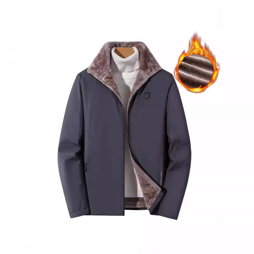 Men's padded transitional jacket with faux fur lining and stand-up collar Mune Fashion