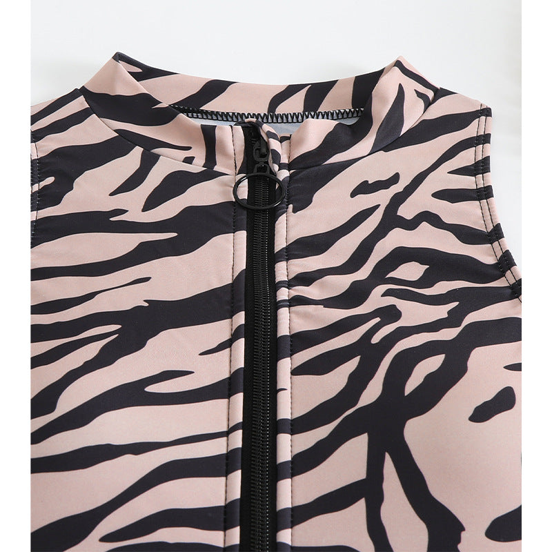 Women’s Sports Zipper One-Piece Mune Fashion
