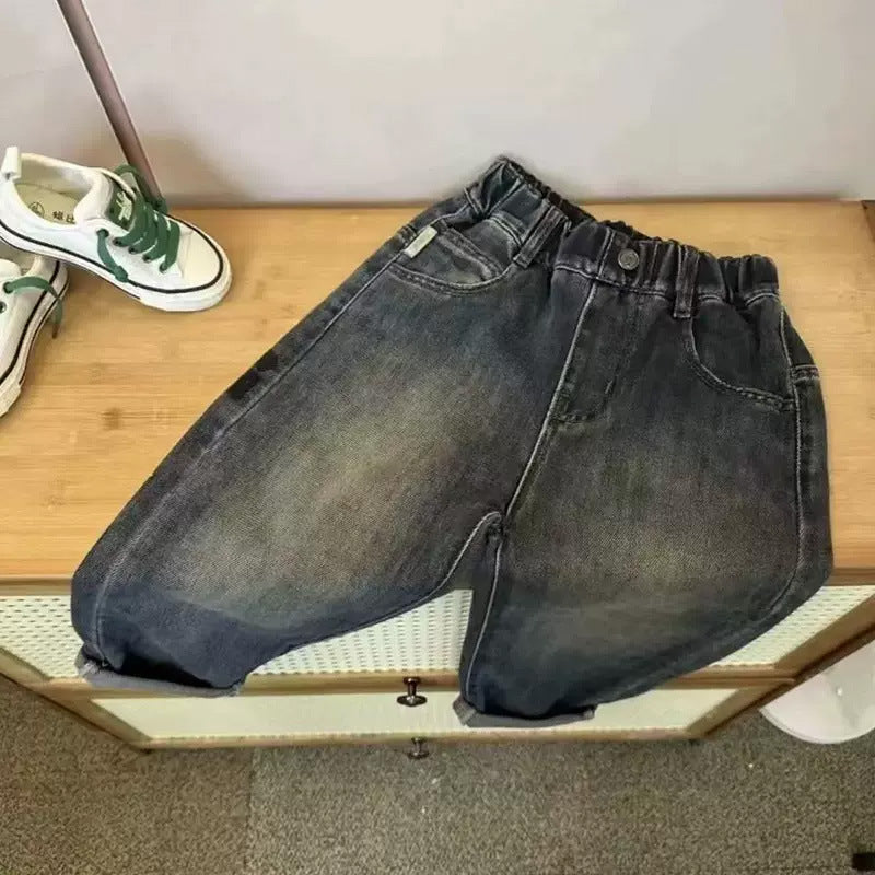 Unisex comfortable and casual denim pants with elastic waistband Mune Fashion