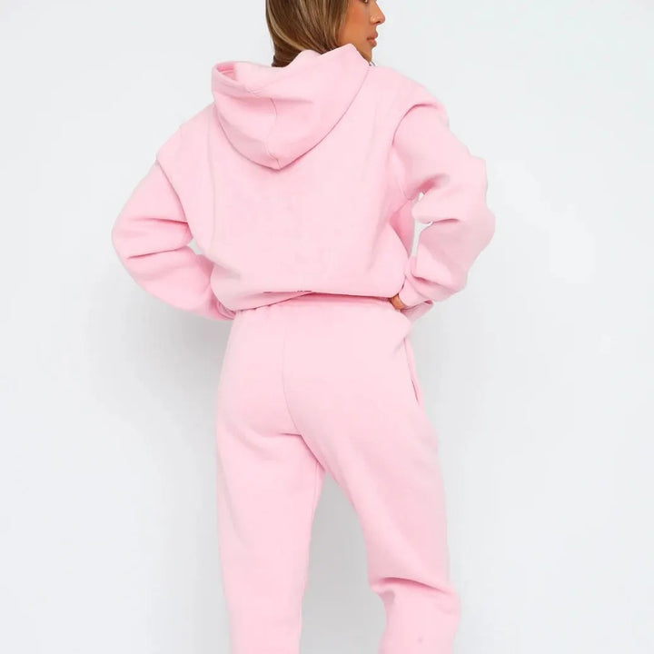 Women's oversized hoodie loungewear set with kangaroo pocket and elastic ankle cuffs Mune Fashion