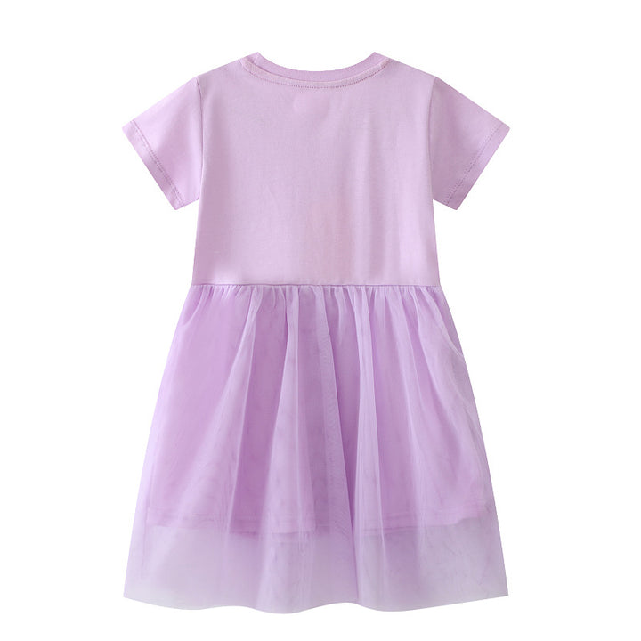 Girls tulle dress with fine unicorn embroidery Mune Fashion