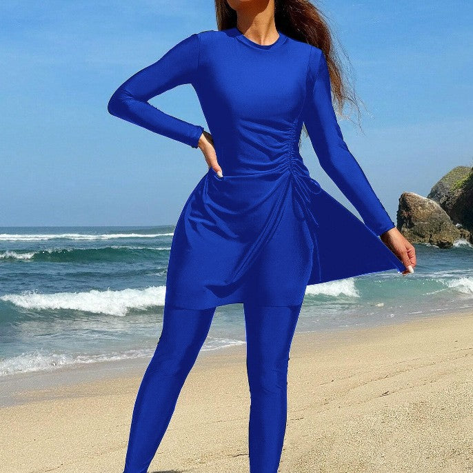 Women's Sporty Beach Outfit with Bodycon Dress and Long Leggings Mune Fashion