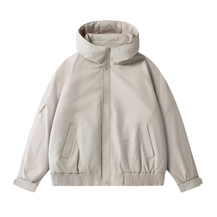 Unisex Boxy padded transition jacket with high stand-up collar, quilted lining, and elastic hem Mune Fashion