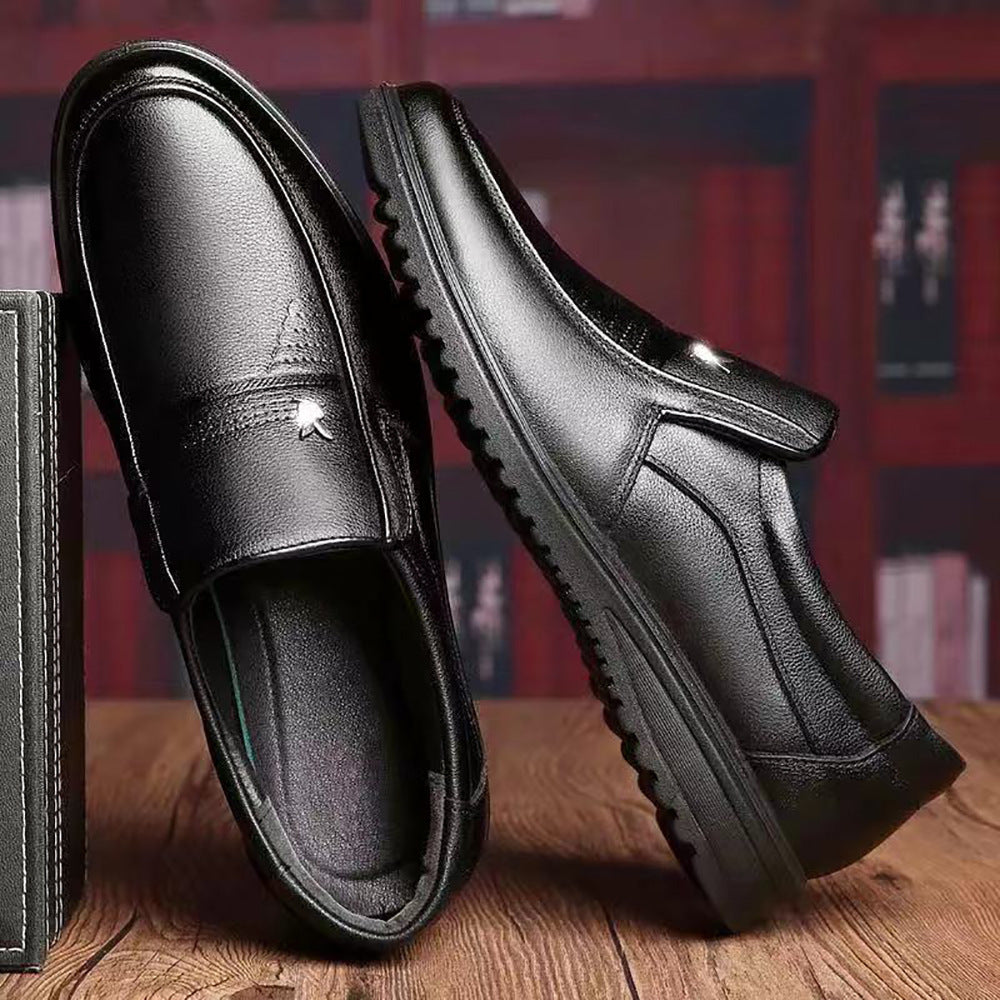 Men's Elegant Leather-Look Slip-On with Non-Slip Profile Sole Mune Fashion