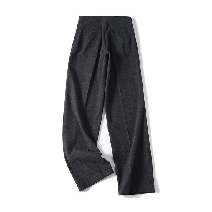 Women's High-Waisted Pleated Trousers with Wide Leg and Classic Tailoring Mune Fashion