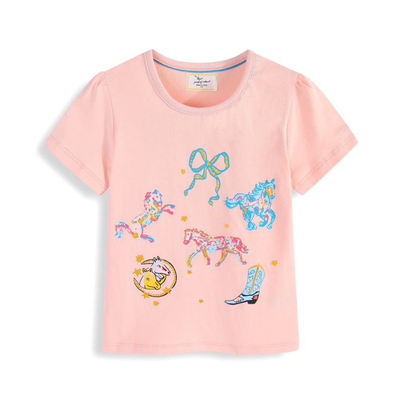 Girls T-Shirt with colorful horse print Mune Fashion